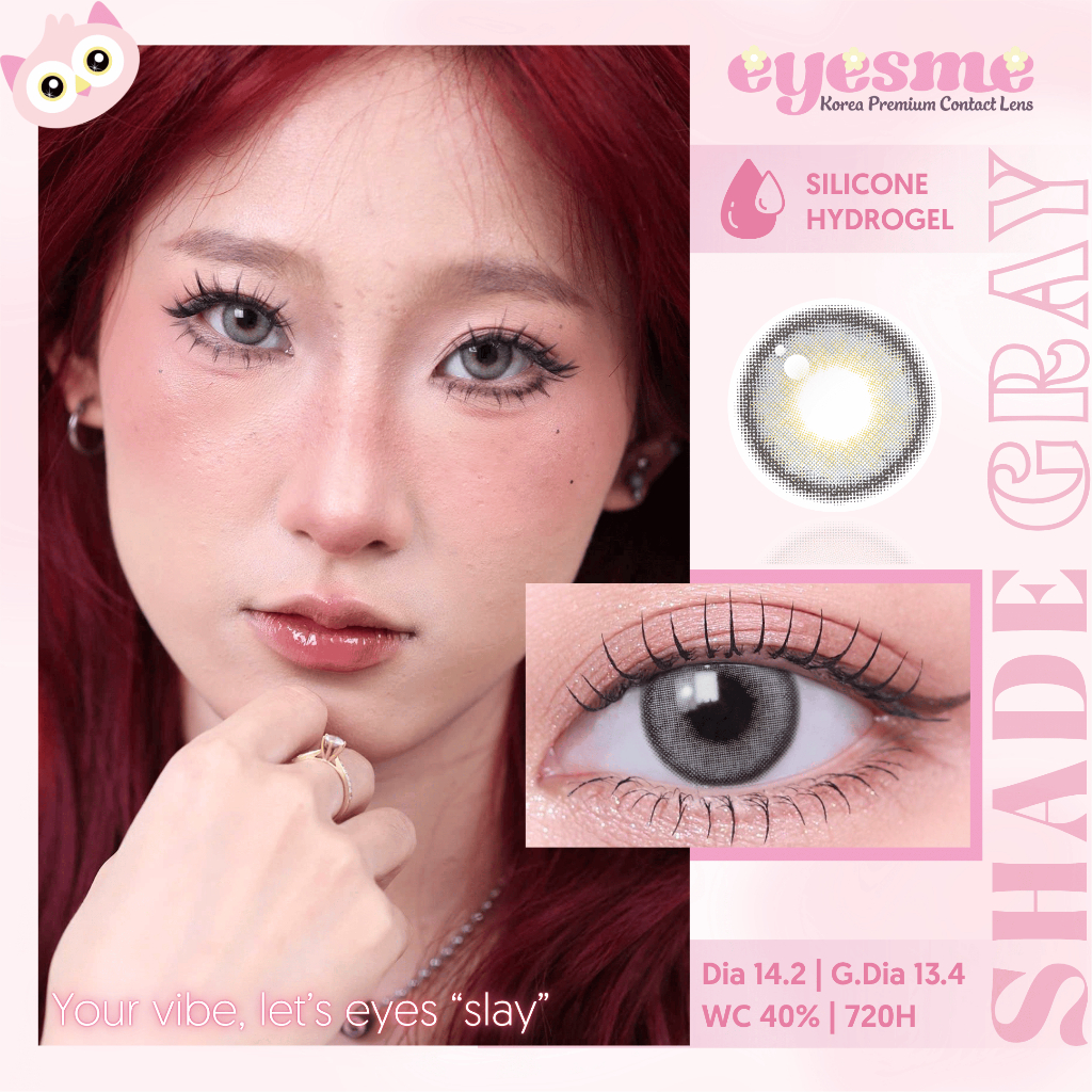 Lens Eyesme - Shade Gray - Màu xám ánh Tây - Kính áp tròng Hàn Quốc từ 0 đến 8 độ
