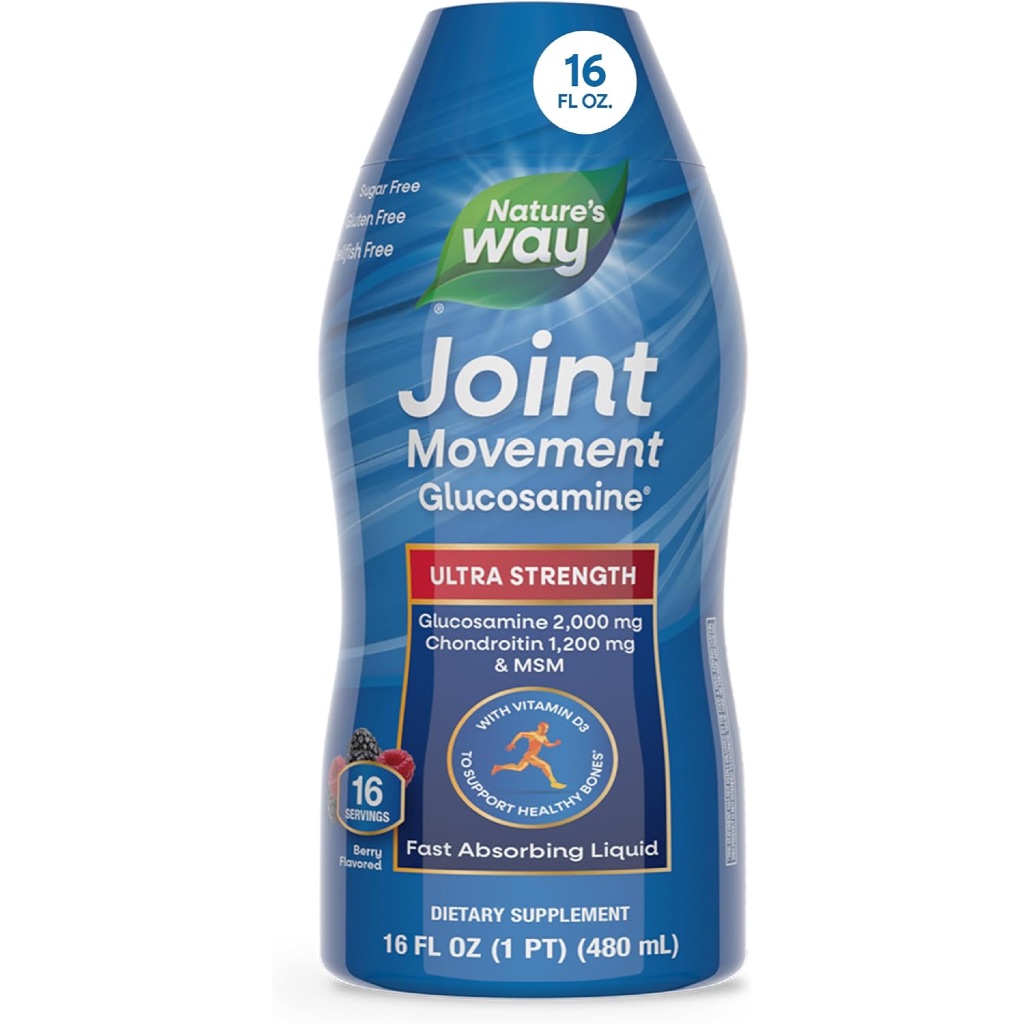 Nature's Way Joint Movement Glucosamine Liquid, Chondroitin, Berry, 16 oz - 480ml