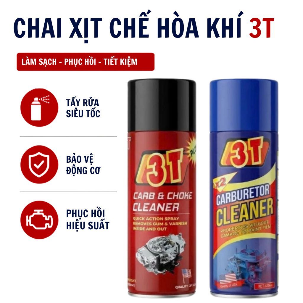 Chai Xịt Chế Hòa Khí Lạc Đà 3T 420g - Vệ Sinh Kim Phun,Tẩy Cặn Cacbon Dầu Mỡ Cho Ô Tô Xe Máy Cao Cấp