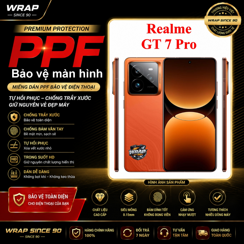 Miếng dán PPF bảo vệ màn hình điện thoại Realme GT 7 Pro (GT7 Pro)