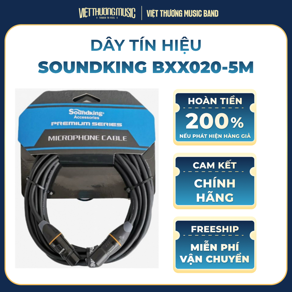 Dây Tín Hiệu SOUNDKING BXX020 5M (BXX020-5M) 2 Đầu Canon 5m, Truyền Tốt, Ổn Định, Kết Nối Microphone