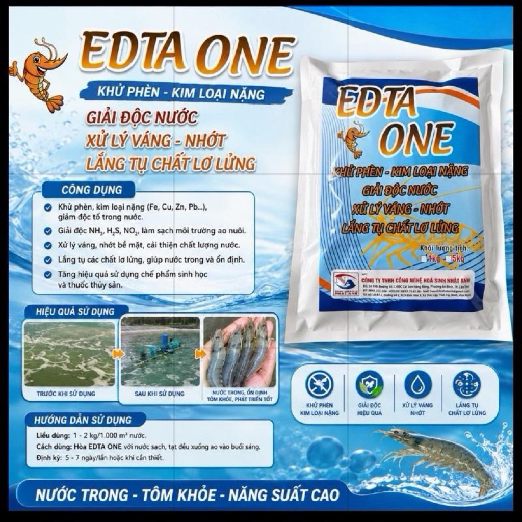 EDTA ONE GÓI 1KG HẠ PHÈN NHANH