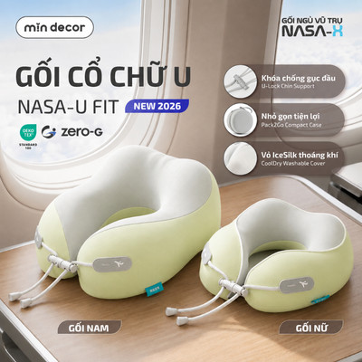 [HOẢ TỐC] Gối Kê Cổ Chữ U NASA-U FIT Mịn Decor, Gối Memory Foam Cao Su Non Dùng Văn Phòng, Du Lịch