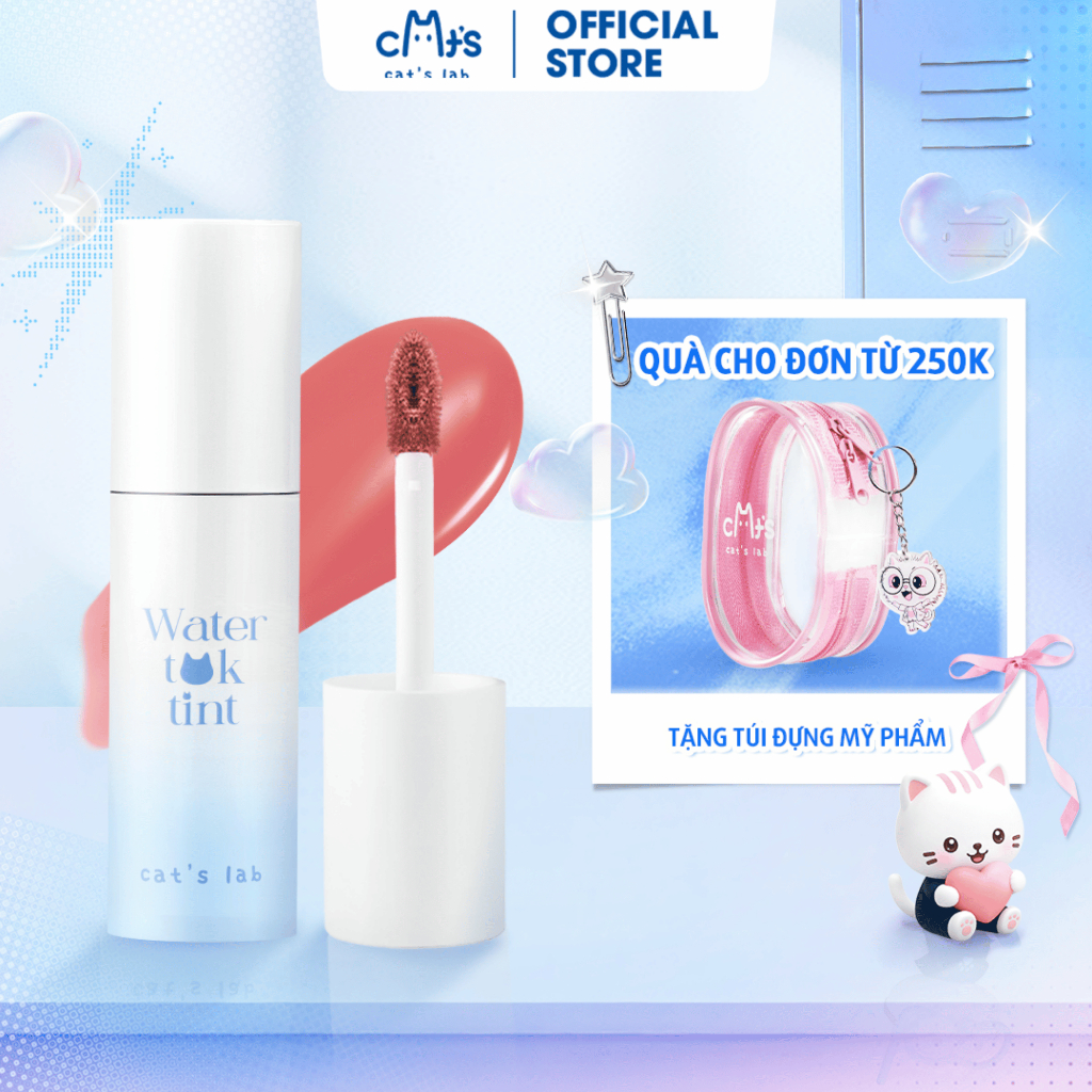 Son tint Cat's Lab Water Tok Tint căng bóng, mọng môi và lâu trôi 2.5g