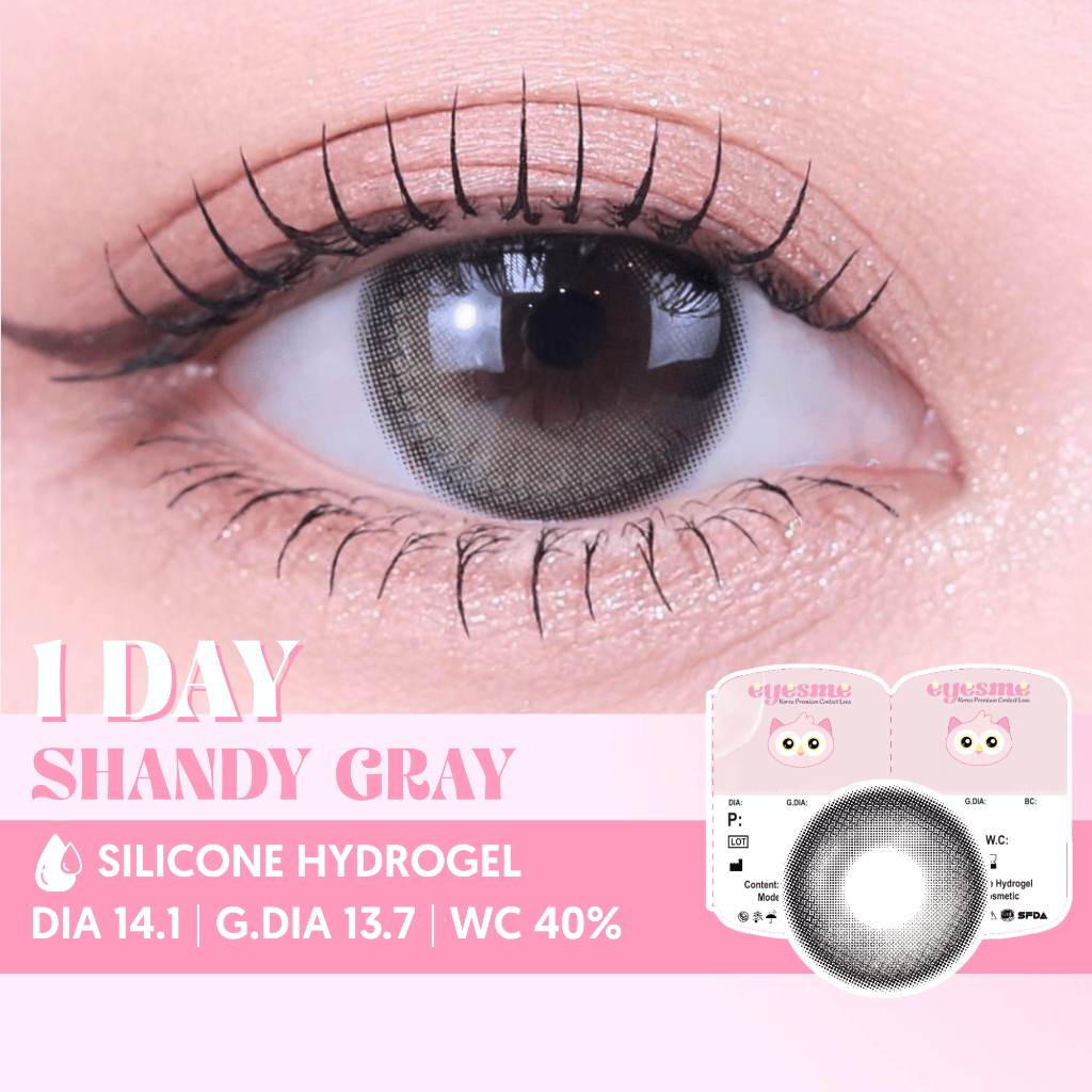 [Lens 1 ngày] Kính áp tròng Eyesme - Shandy Gray - Lens xám hiệu ứng highlight chuyển màu tinh tế