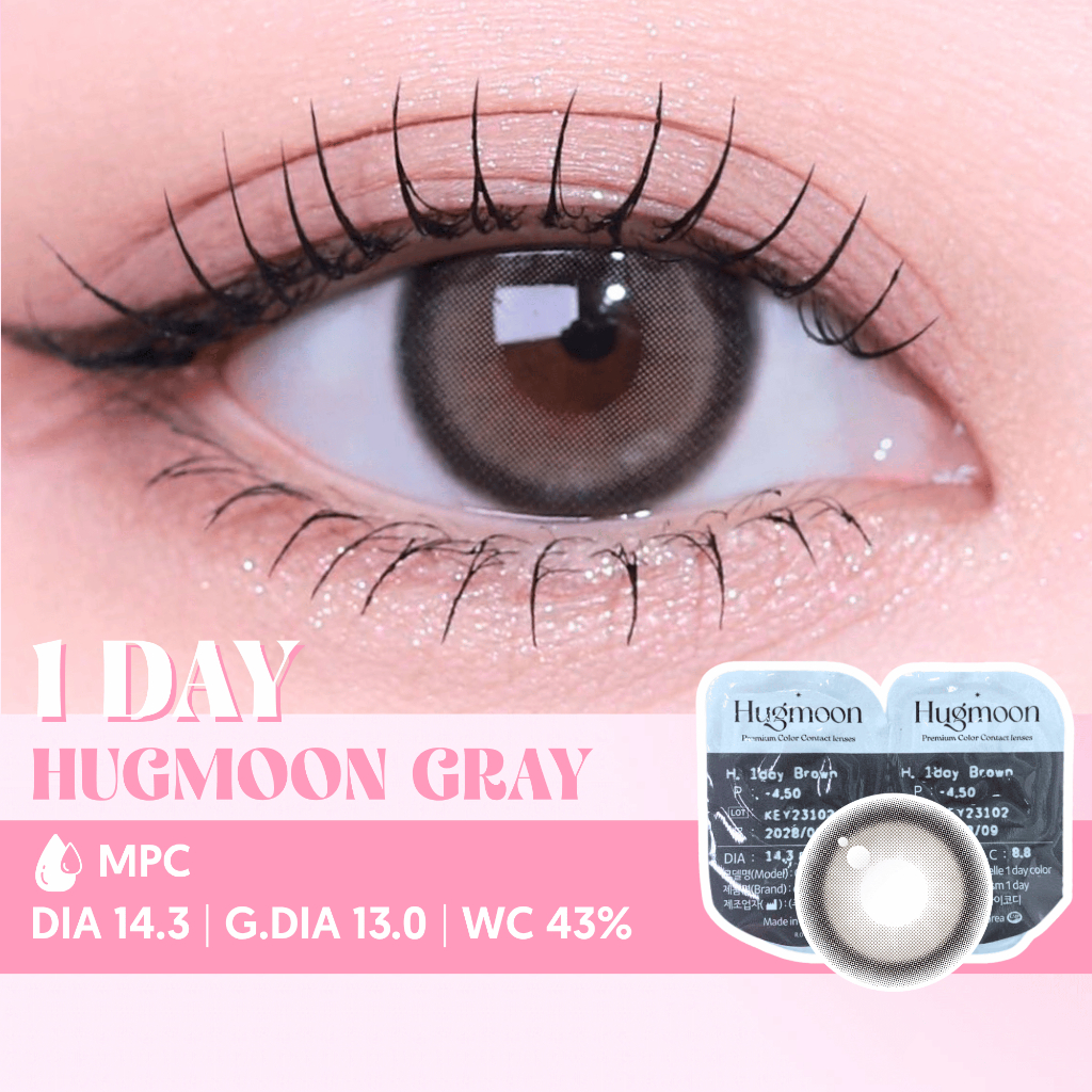 [Lens 1 ngày] Kính áp tròng Eyesme - 1Day Gray - Màu xám tự nhiên - Lens cận từ 0-8 độ