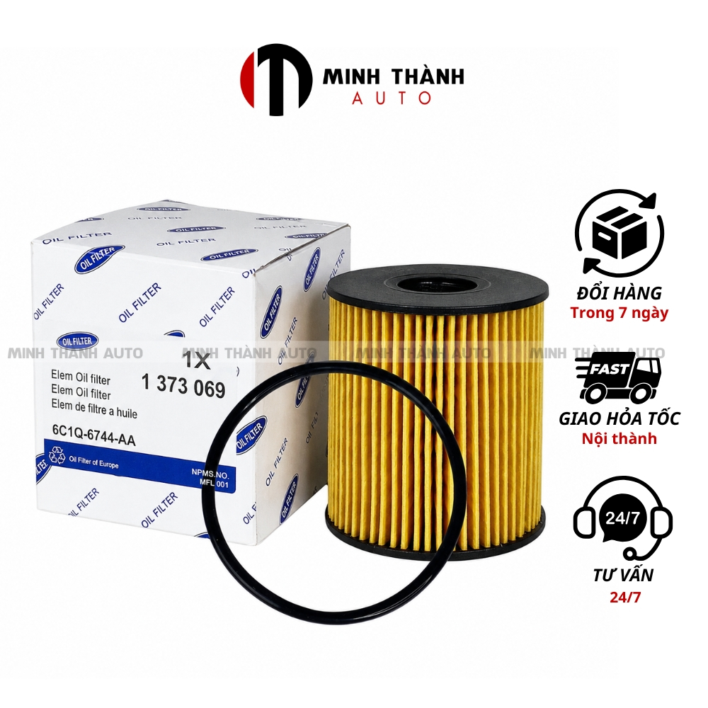 Lọc nhớt, lọc dầu động cơ xe Transit (2008-2019) mã: 6C1Q6744AA ( 6C1Q-6744-AA ) / 6C1Q6744BA. MINH 