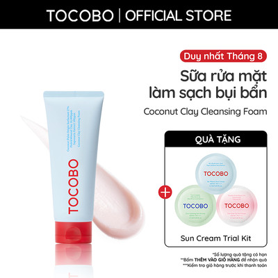 [DATE 6.2027] Sữa rửa mặt làm sạch bụi bẩn & thu nhỏ lỗ chân lông Tocobo Coconut Clay 150ml