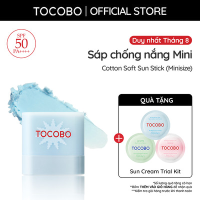 [Minisize] Sáp chống nắng cấp ẩm dịu da Tocobo Cotton Soft Sun Stick SPF50 PA++++ 11g