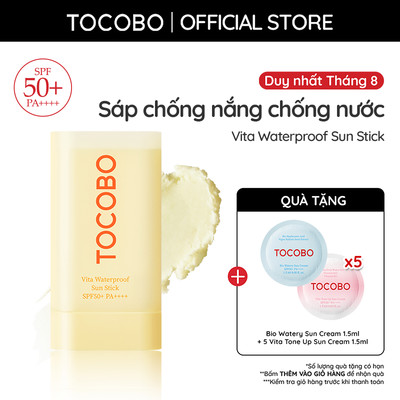Sáp chống nắng chống nước và dưỡng ẩm Tocobo Vita Waterproof Sun Stick SPF50 PA++++ 18g