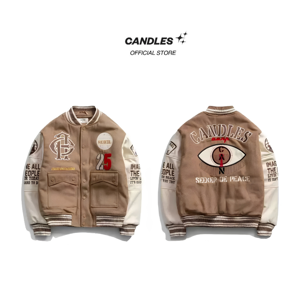 Áo Khoác Candles Corp Varsity Oversized Unisex