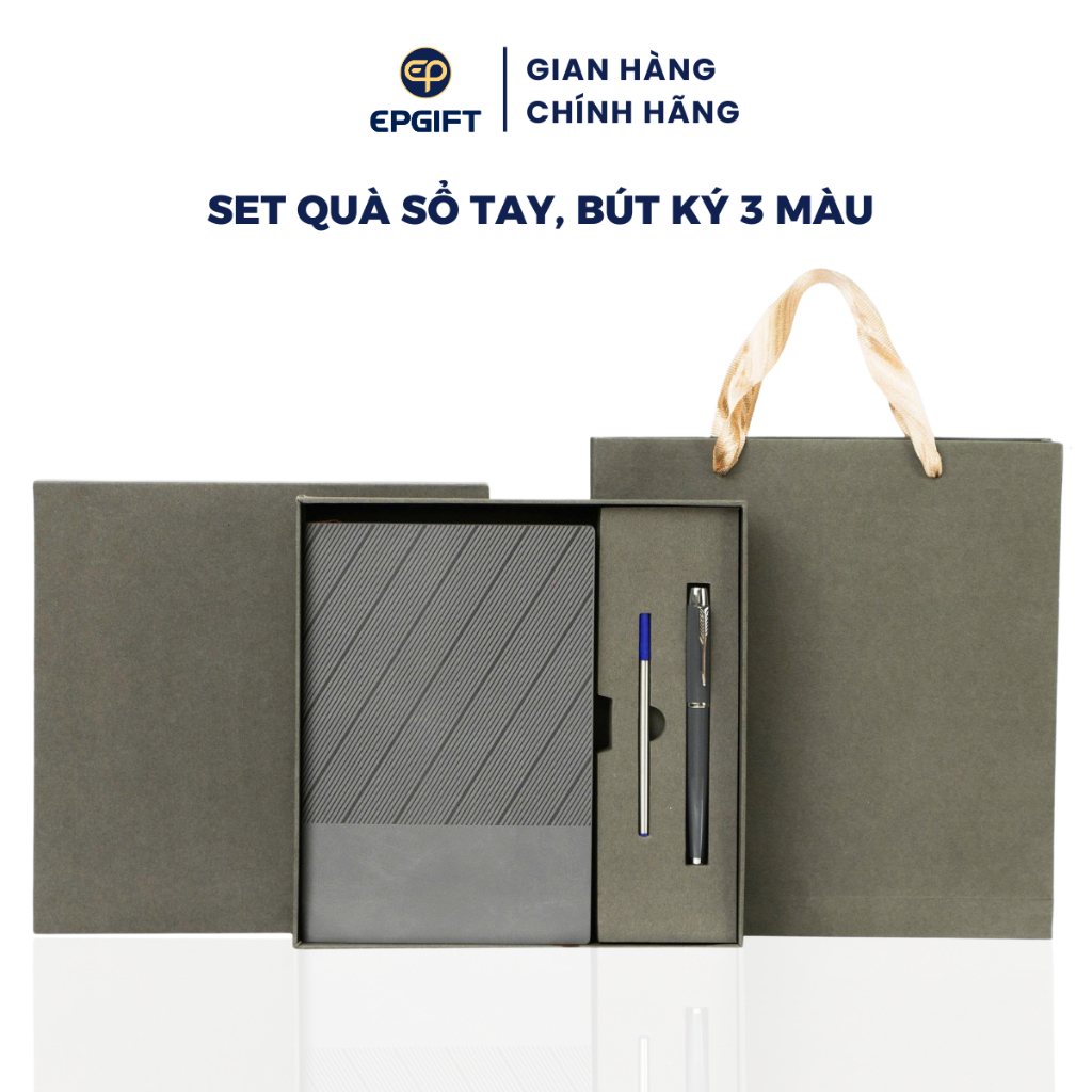 Set Quà Tặng Sổ Tay, Bút Ký Epvina Gift 3 Màu Tặng Thầy Cô, Doanh Nghiệp, Tốt Nghiệp
