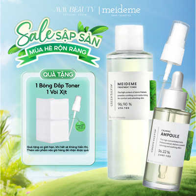 Combo Toner Meideme Toner 200ml + Serum Meideme Green Salvia Calming Ampoule 50ml Cấp Ẩm Làm Dịu Da