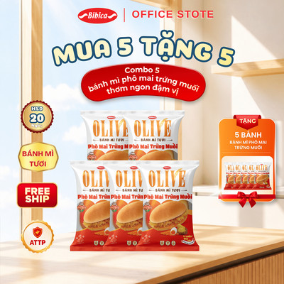 (Mua 5 TẶNG 5) Bánh Ăn Sáng Bibica - Bánh Mì Chà Bông/ Phô Mai Trứng Muối 40g (Date mới)