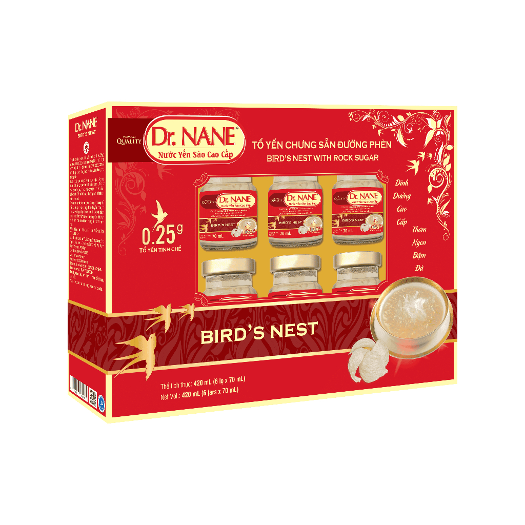 NƯỚC YẾN SÀO CAO CẤP Dr.NANE – HỘP 6 LỌ 70ML