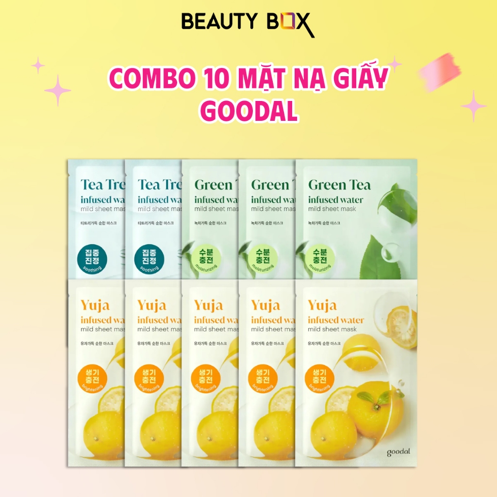 [Săn Sale] [Set 10 miếng/20 miếng/30 miếng] Mặt Nạ Giấy Goodal Infused Water Mild Sheet Mask 20g (nhiều loại)