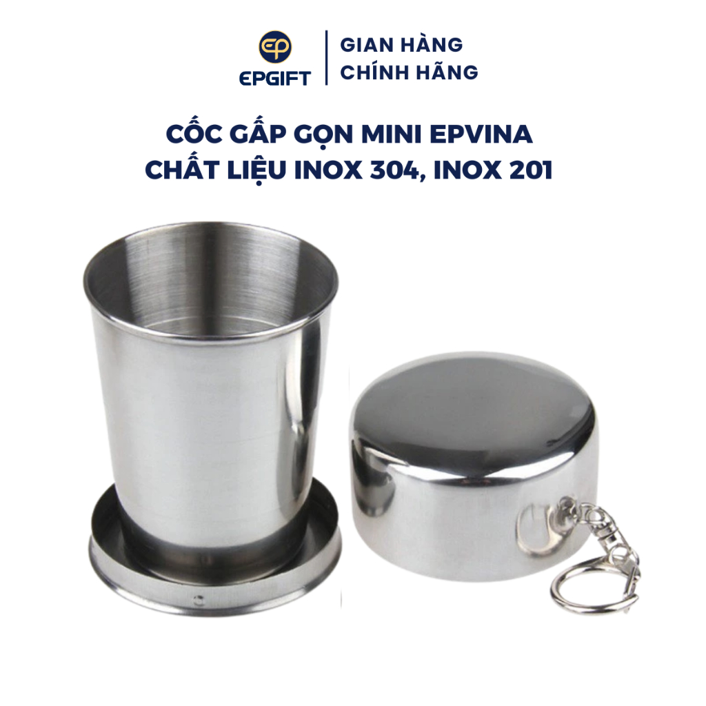 Cốc Gấp Gọn Du Lịch Epvina Gift Inox 304, Inox 201 Dung Tích 150ml