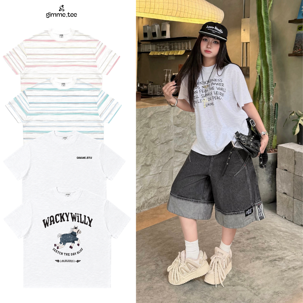 Áo Thun Boxy Mùa Hè Gimme - HÈ 2026 - Premium Slub Cotton 2 Chiều 250gsm Thoáng Mát -Áo Thun Unisex GMBX53