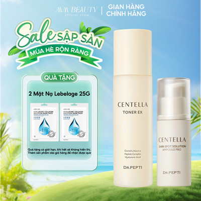 COMBO Nước Hoa Hồng DR.PEPTI CENTELLA TONER EX 180ml + Tinh Chất Dưỡng Trắng Dark Spot DR.PEPTI