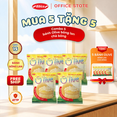 (Mua 5 TẶNG 5) Bánh Ăn Sáng Bibica - Bông lan Olive Chà Bông/Nho Khô Mềm Mịn (Date mới)