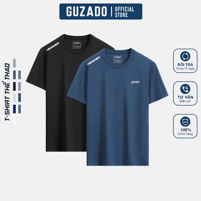 COMBO 2 Áo Thun Thể Thao Nam GUZADO Vải Thông Hơi Siêu Nhẹ Co Giãn Linh Hoạt CB2GTS06-CB2GATS25S006