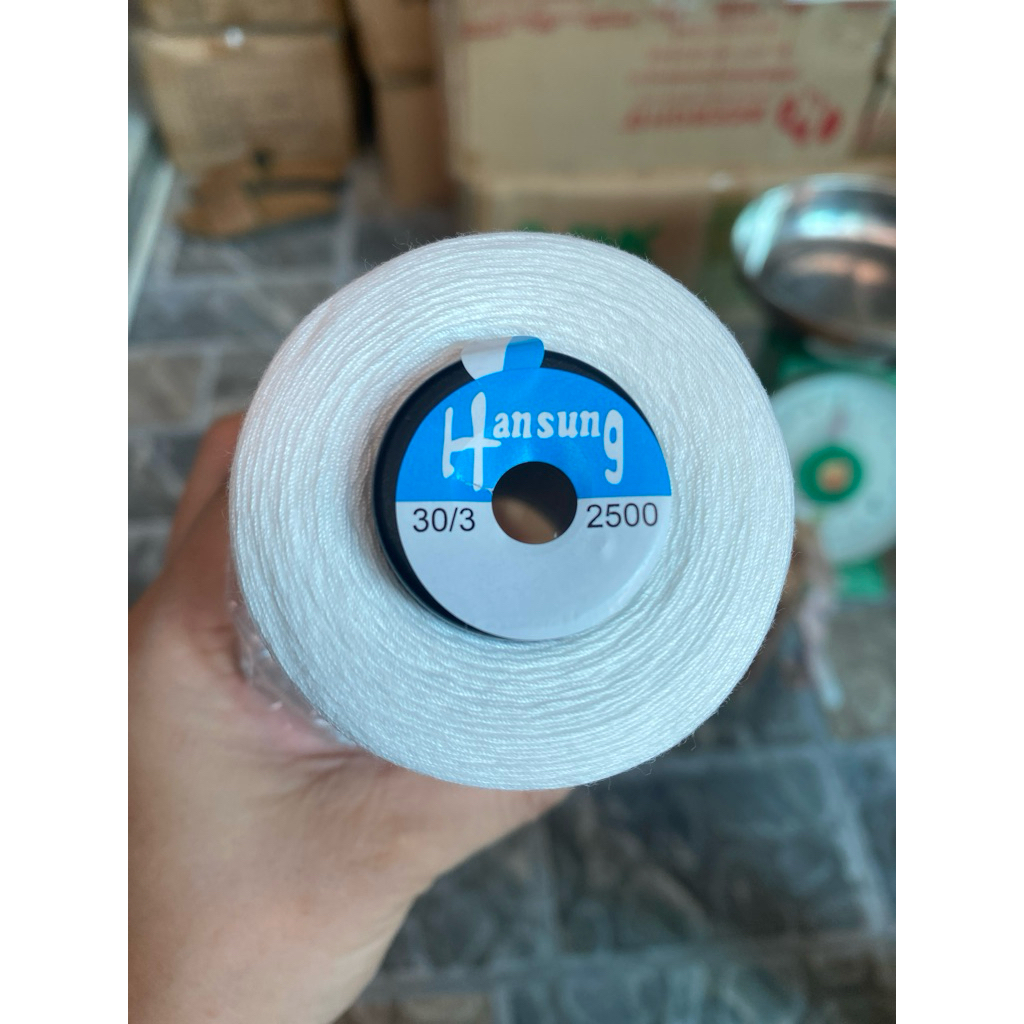 set 3c chỉ trắng 30/3, 20/2 may đồ jeans