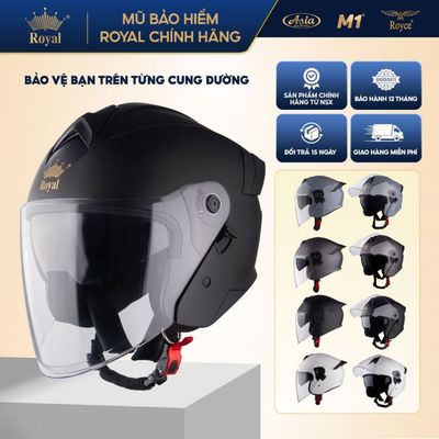 Mũ Bảo Hiểm 3/4 Royal M286K 2 Lớp Kính Đi Được Ngày Đêm, Nam Nữ Đi Xe Máy, Đi Phượt, Bảo Hành 12T
