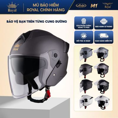 Mũ Bảo Hiểm 3/4 Đầu Royal M286K Có 2 Kính Chính Hãng, Nam Nữ Đi Xe Máy, Đi Phượt, Bảo Hành 12 Tháng