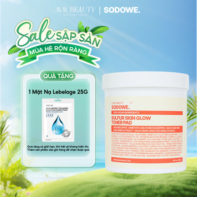 Miếng bông toner pad SODOWE Sulfur Skin Glow 60 miếng cho da dầu mụn