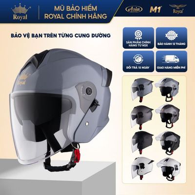 Mũ Bảo Hiểm 3/4 Royal M286K Có 2 Kính Che Mặt, Size L XL, Nam Nữ Đi Xe Máy Phượt, BH 12 Tháng NSX