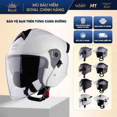 Mũ Bảo Hiểm 3/4 Royal M286K 2 Lớp Kính, Size L XL, Nam Nữ Đi Xe Máy, Đi Phượt, Bảo Hành 12 Tháng