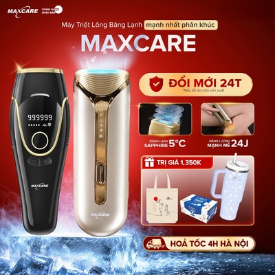 Máy Triệt Lông Mini MAXCARE, NĂNG LƯỢNG 24J Rút Ngắn Thời Gian Loại Bỏ Lông Vĩnh Viễn Tại Nhà, Triệt Lạnh IPL TRẺ HÓA DA