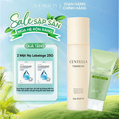 COMBO Nước hoa hồng Dr. Pepti Centella Toner EX 180ml + Gel Tẩy da chết Dr.Pepti Centella Turnover Soft 30ml