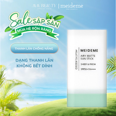 Chống Nắng MEIDEME Green Salvia Airy Matte Sun Stick SPF50+ PA++++ 18g Dạng Thanh Lăn, Kiềm Dầu