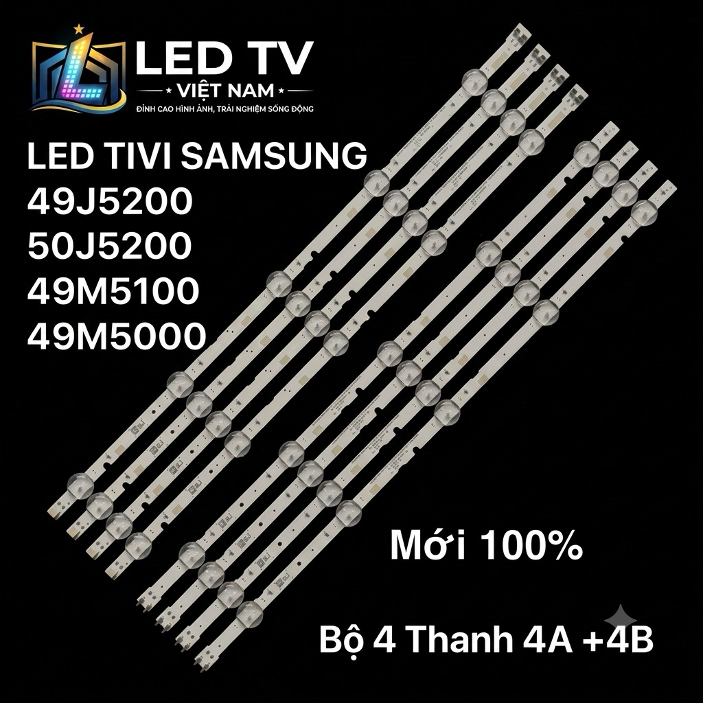 LED TIVI SAMSUNG 49J5200/ 50J5200/ 49M5100 /49M5000– Bộ 4 Thanh 4A +4B