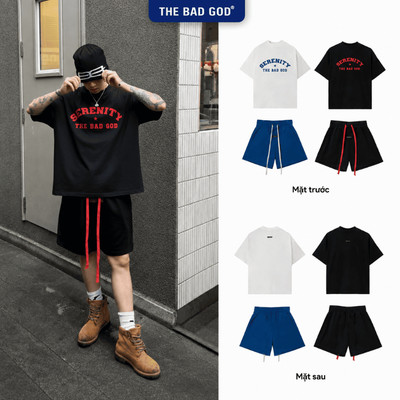 Set Bộ Nam The Bad God Devision Áo Thun Quần Short Form Rộng Streetwear Đồ Bộ Nam Mùa Hè