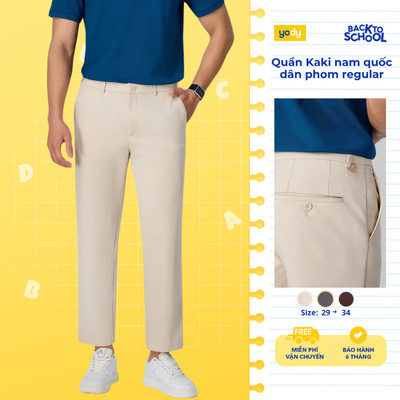 Quần kaki nam Yody phom regular, quần chun ẩn sợi Highcool chạm mát TRA - MCCH26A006