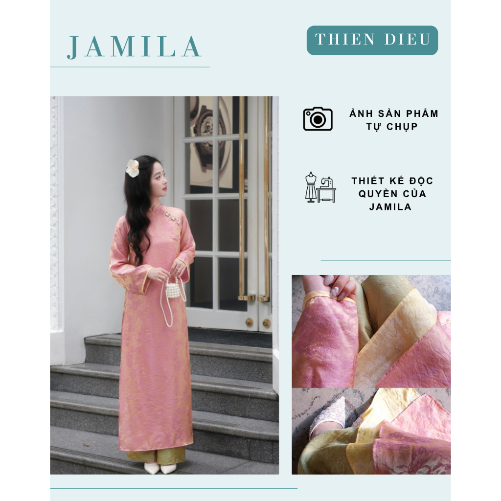 Áo dài Thiên Điểu ánh kim lụa tencel cao cấp - Thiên Điểu | JAMILA |