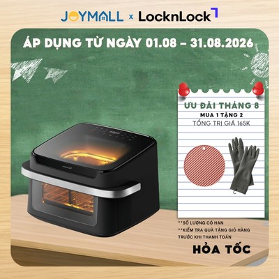 Nồi Chiên Không Dầu 2 Mặt Kính LocknLock Dual Visible Air Fryer EJF398BLK 10L  - Màu đen - Hàng Chính Hãng - JoyMall