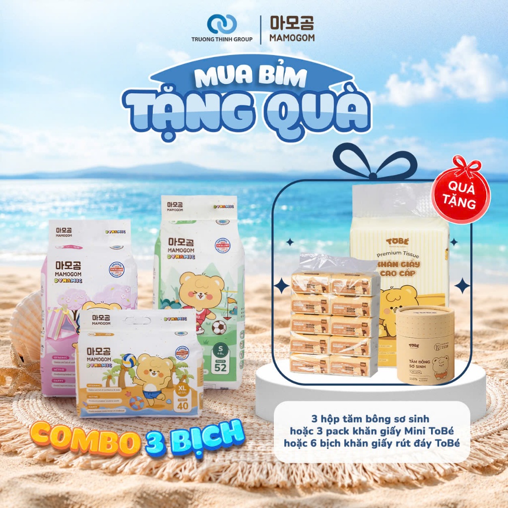 [MAMOGOM DYNAMIC] COMBO 03 BỊCH TÃ BỈM CAO CẤP MAMOGOM DYNAMIC MỀM MỊN THẤM HÚT CHO BÉ