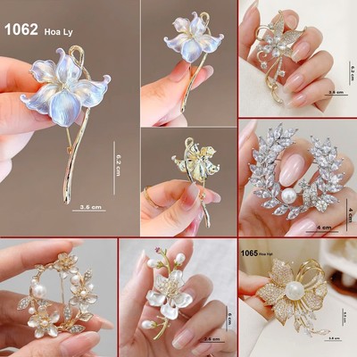 GOTI Trâm Cài Áo Hình Hoa Ly Nhũ Sang Trọng, Phụ Kiện Cài Áo Dành Cho Nữ 1062 1063