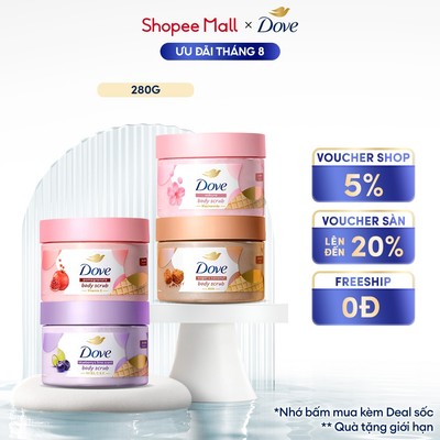 [CHÍNH HÃNG ĐỘC QUYỀN] Tẩy Tế Bào Chết Body Dove Chăm Da Sáng Mịn 280G