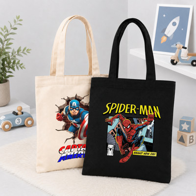 Túi Tote MARVEL đi học, đi chơi kích thước 33x37, Túi vải canvas Loza Kids TUI03