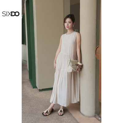 Đầm suông trắng ngà voan tơ SIXDO (Off White Organza Loose Dress)