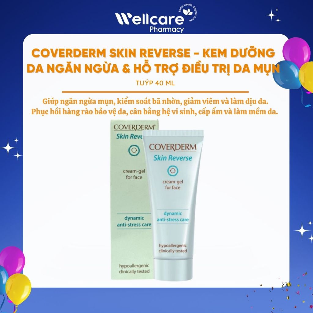 [CHÍNH HÃNG] COVERDERM Skin Reverse Kem Dưỡng Hỗ Trợ Giảm Mụn 40ml