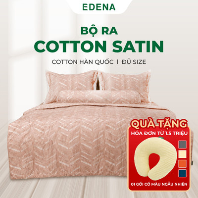 Bộ ra bọc Cotton Satin Hàn Quốc Edena gồm 5 món