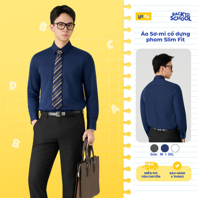 Áo sơ mi dài tay nam Yody Cổ dựng Phom Slim Fit TRA - MOSH26A019