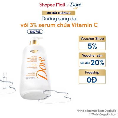 Dove sữa tắm Serum dưỡng da Sáng bóng | Ẩm mịn | Trông căng bóng 547ml