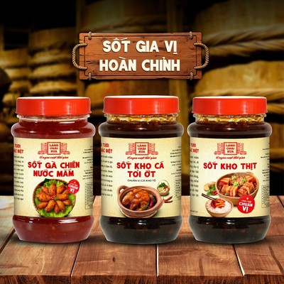 [COMBO 3 MÓN] Sốt kho cá tỏi ớt 280g & Sốt gà chiên nước mắm 260g & Sốt kho thịt 260g Làng Chài Xưa