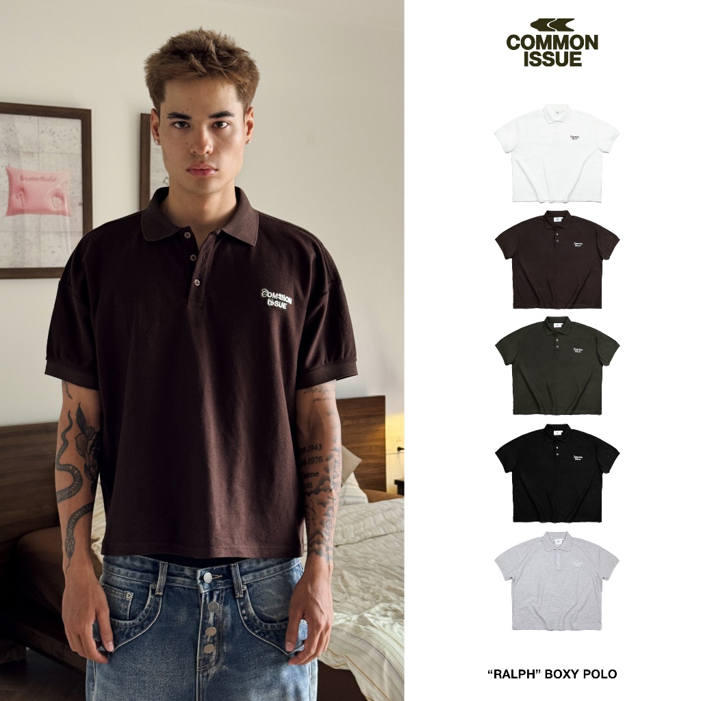 Áo Thun Polo Form Boxy "RALPH” Chất Vải Cá Sấu Lục Giác Thoáng Khí In Logo…